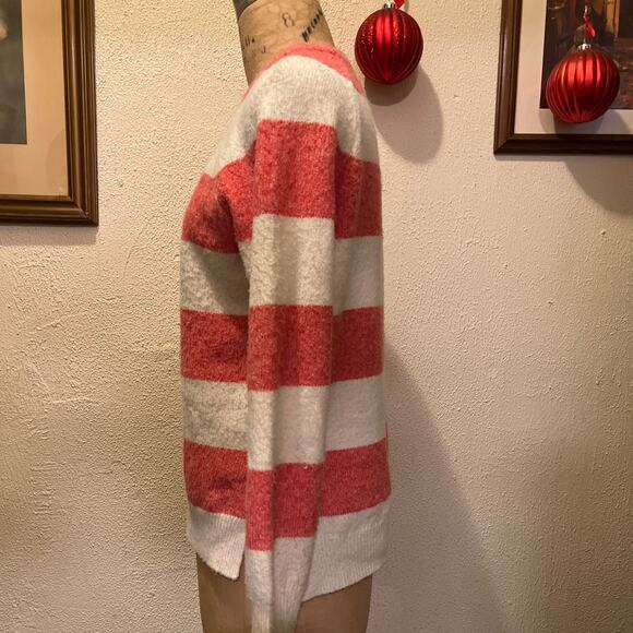 Caslon Cozy Striped Crew Neck Fuzzy Sweater Size S - Picture 8 of 14